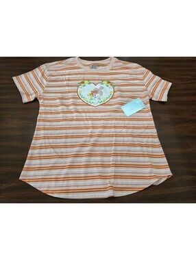 NWT Sanrio & Friends Hello Kitty My Melody L Pink Striped Heart Kawaii Shirt